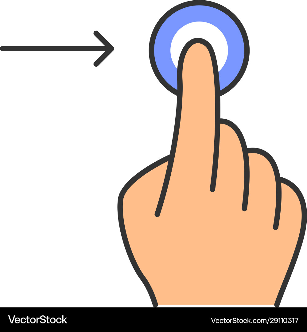 Horizontal scroll right gesturing color icon Horizontal scroll right gesturing color icon vector image