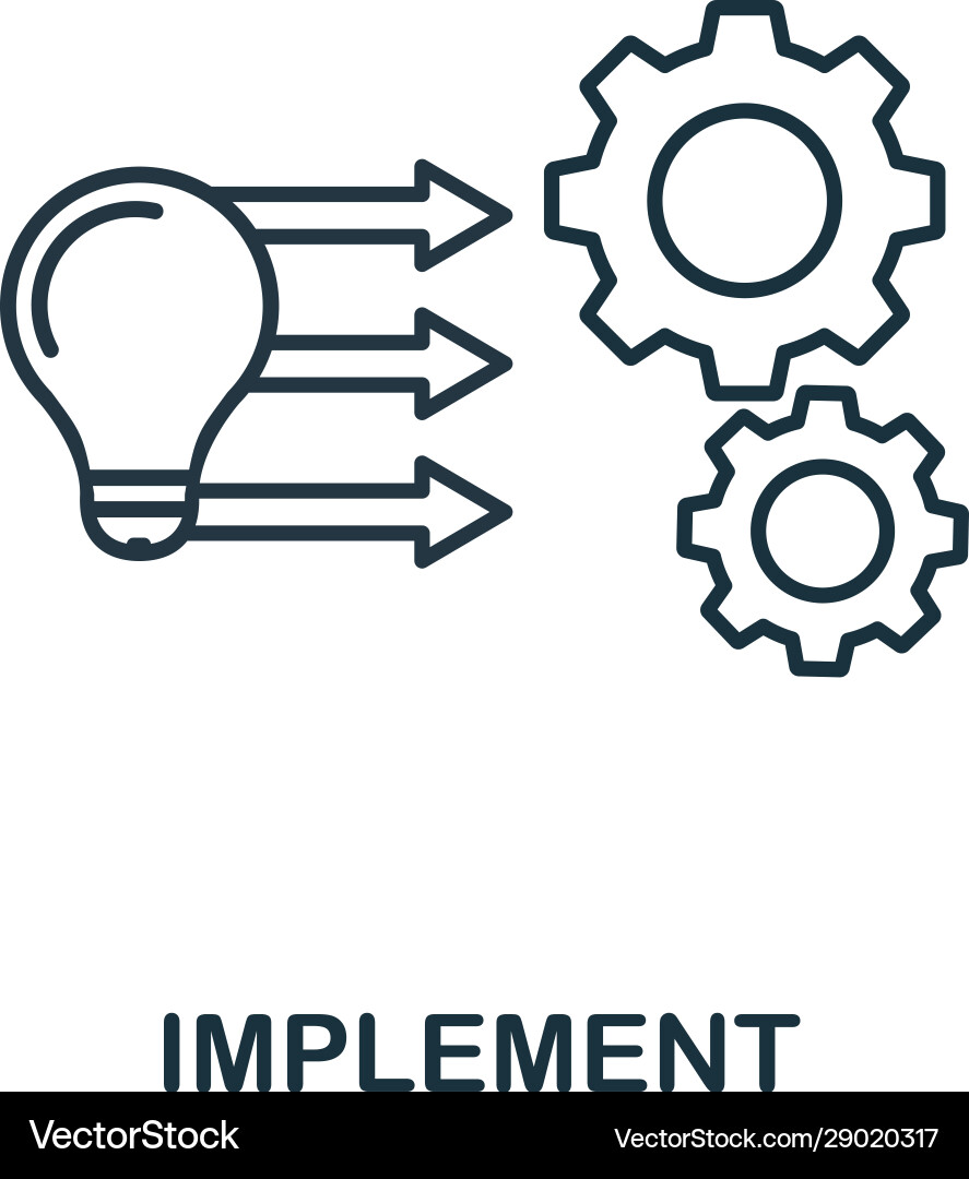 Implement line icon thin style element from Implement line icon thin style element from vector image