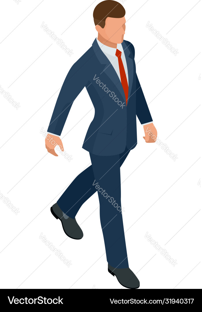 Isometric businessman isolated on write creating Isometric businessman isolated on write creating Vector Image