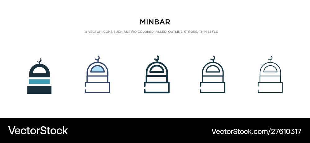 Minbar icon in different style two colored vector image