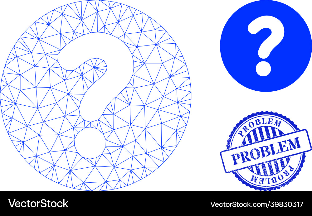 Problem textured seal stamp and web network query Problem textured seal stamp and web network query vector image