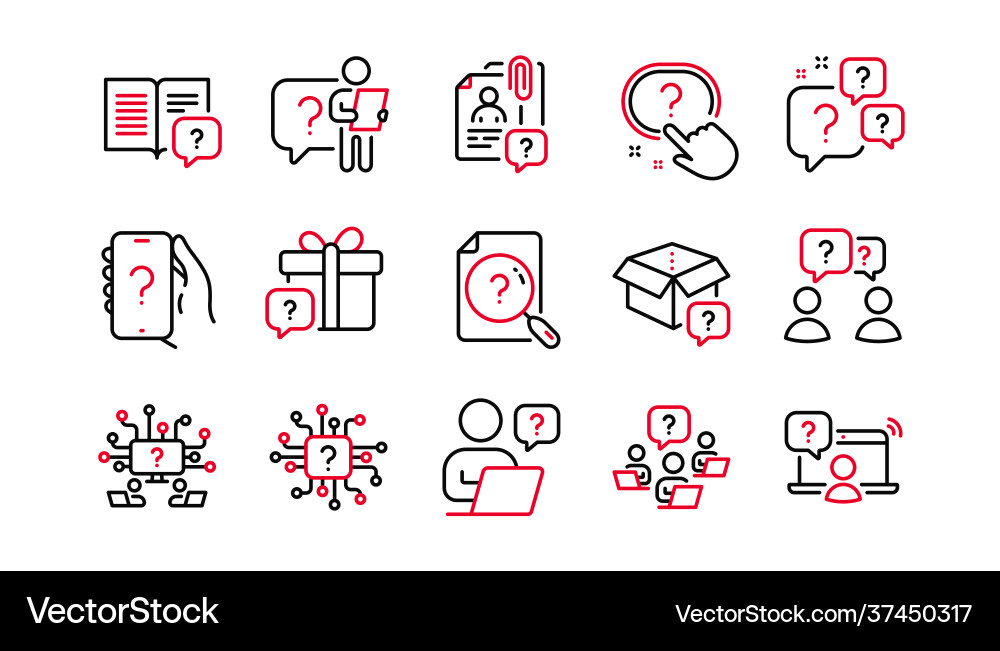 Questions line icons artificial intelligence Questions line icons artificial intelligence vector image