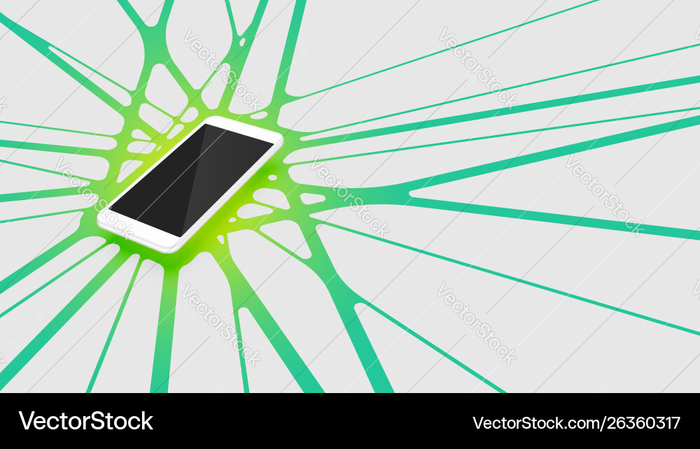 Realistic 3d smartphone with colorful abstract Realistic 3d smartphone with colorful abstract vector image
