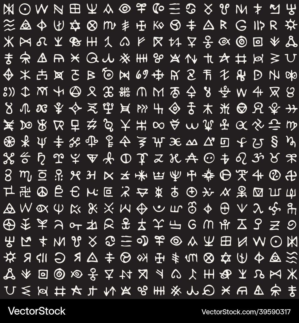 Seamless pattern with occult signs and magic runes Seamless pattern with occult signs and magic runes vector image