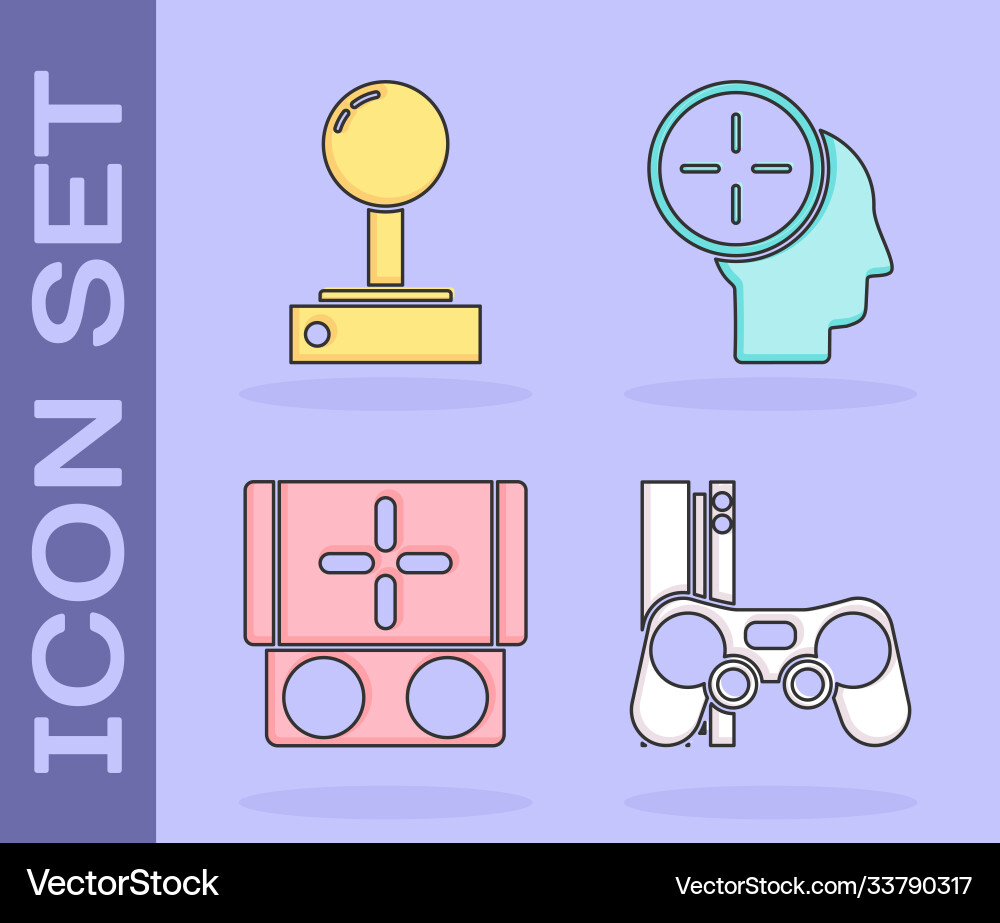 Set game console with joystick Set game console with joystick vector image
