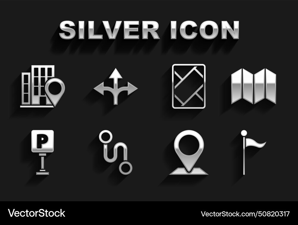 Set route location folded map marker Set route location folded map marker vector image
