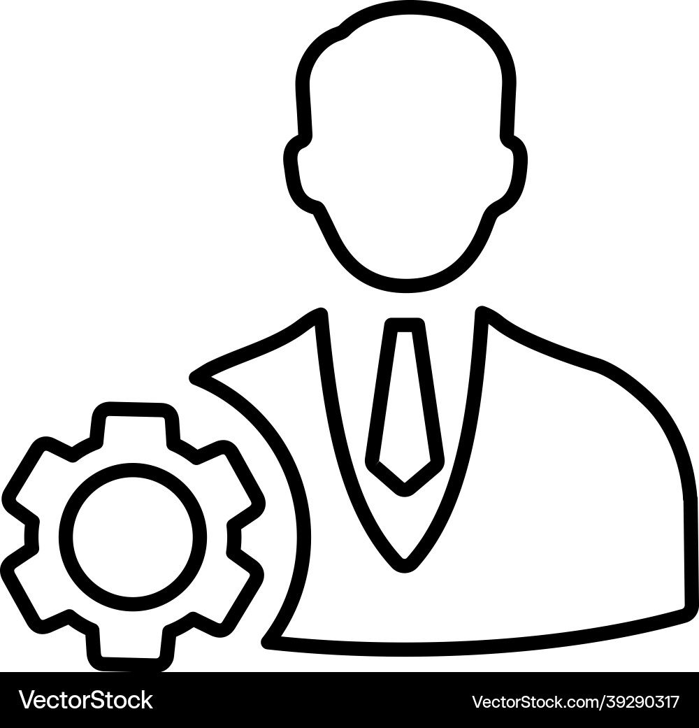 Setting setup user account person line icon vector image