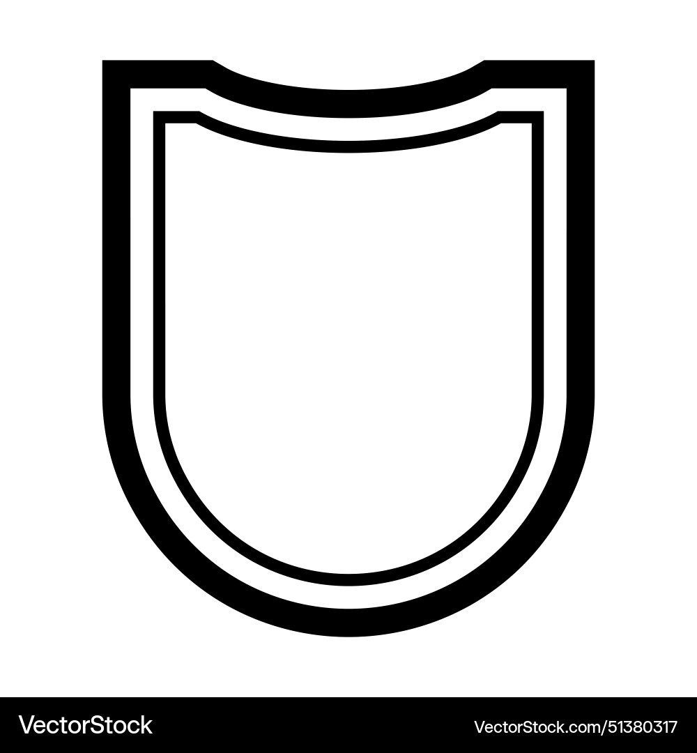 Shield icon element with two lines the outer line Vector Image