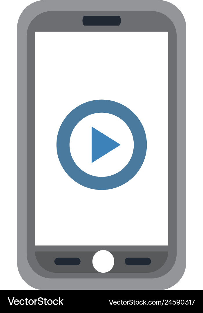 Smartphone device with media player button Smartphone device with media player button vector image