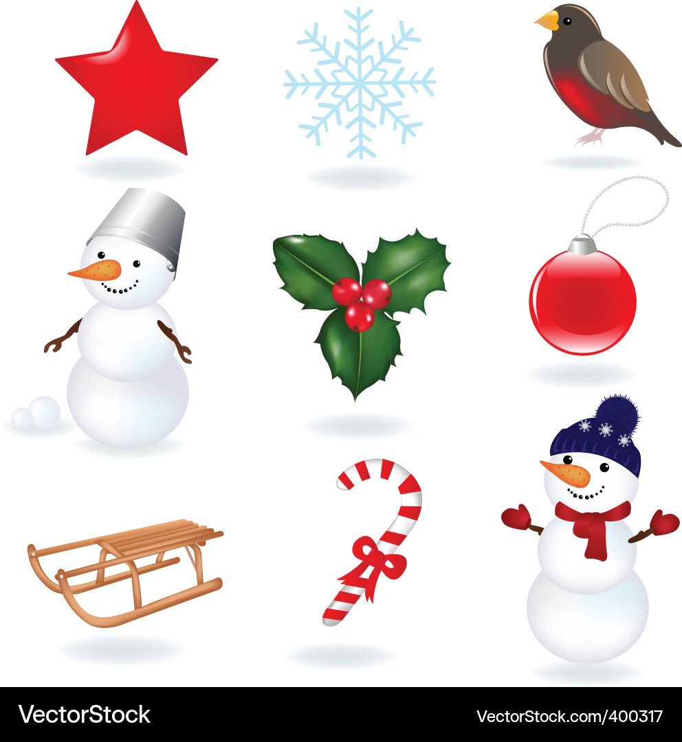 Weihnachts-Icons Sammlung Vektorbild