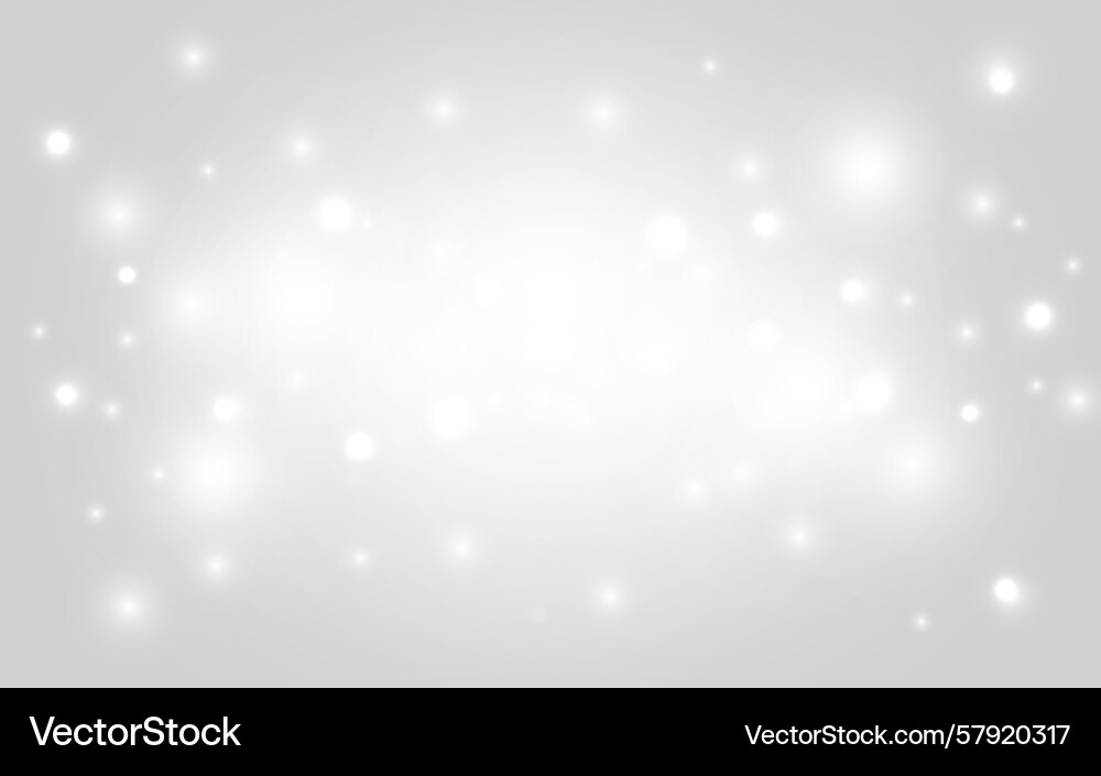 White bokeh sparkles on soft grey background Vector Image
