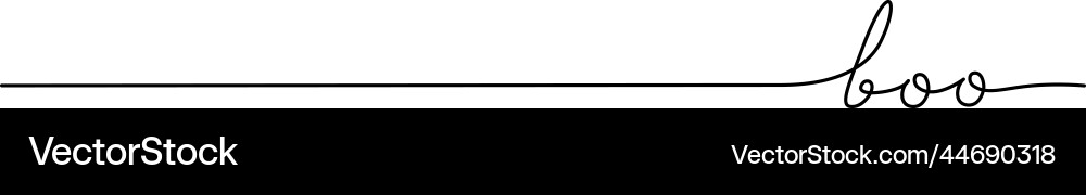 Boo word - continuous one line vector image