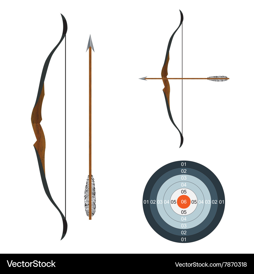 Bow and Arrow with Target vector image