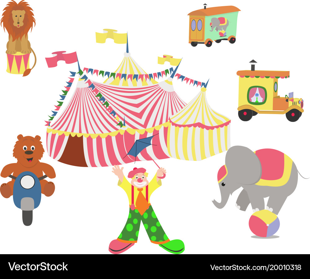 Circus with animals Royalty Free Vector Image - VectorStock