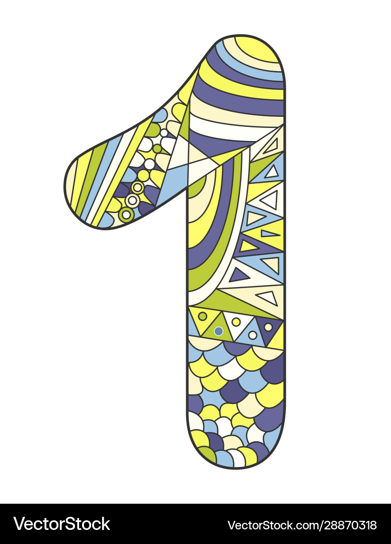 Color number one in entangle style Vector Image
