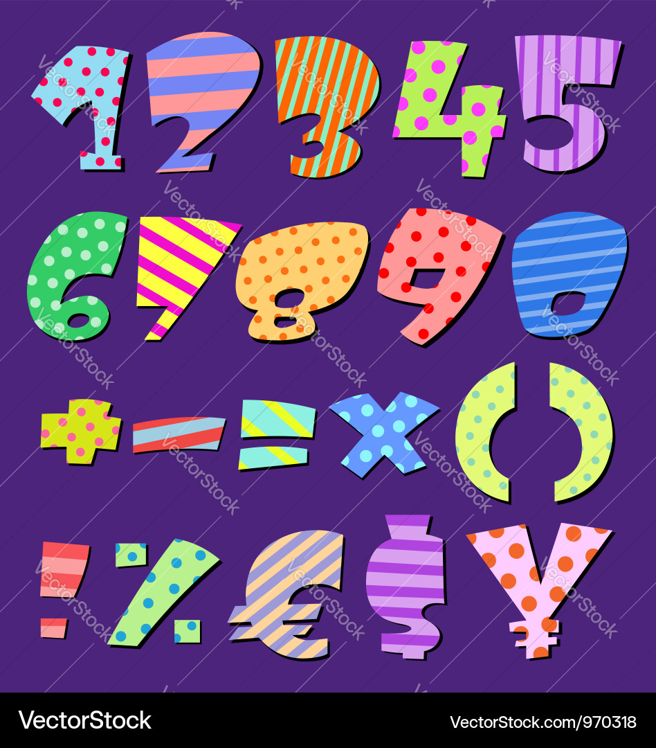Colorful Comic Numbers Pattern vector image