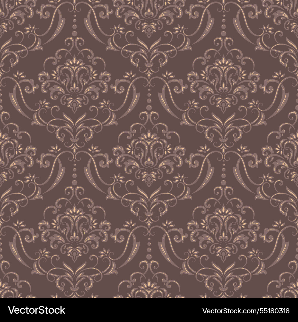 Damask seamless pattern element classical Damask seamless pattern element classical Vector Image