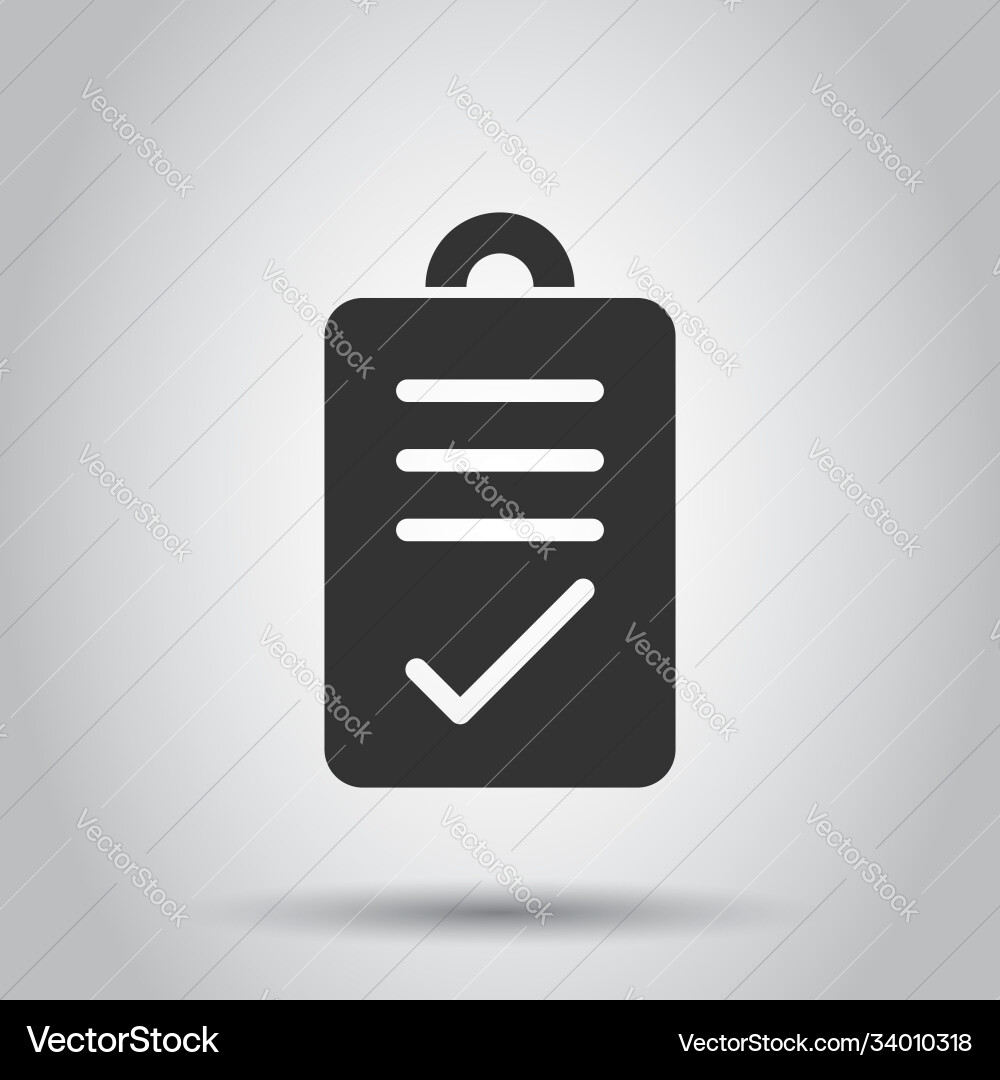 Document checkbox icon in flat style test Document checkbox icon in flat style test vector image