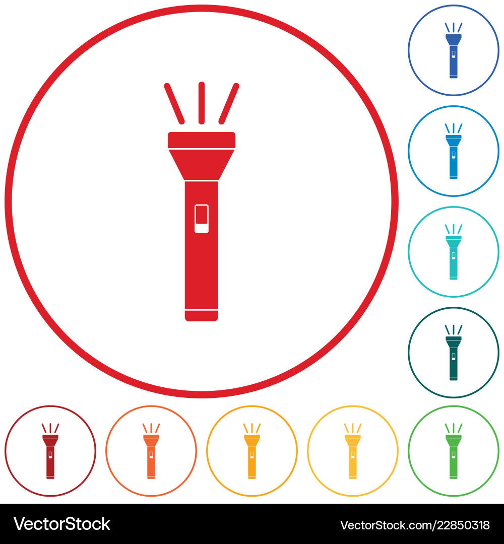 Flashlight icon portable torch Vector Image