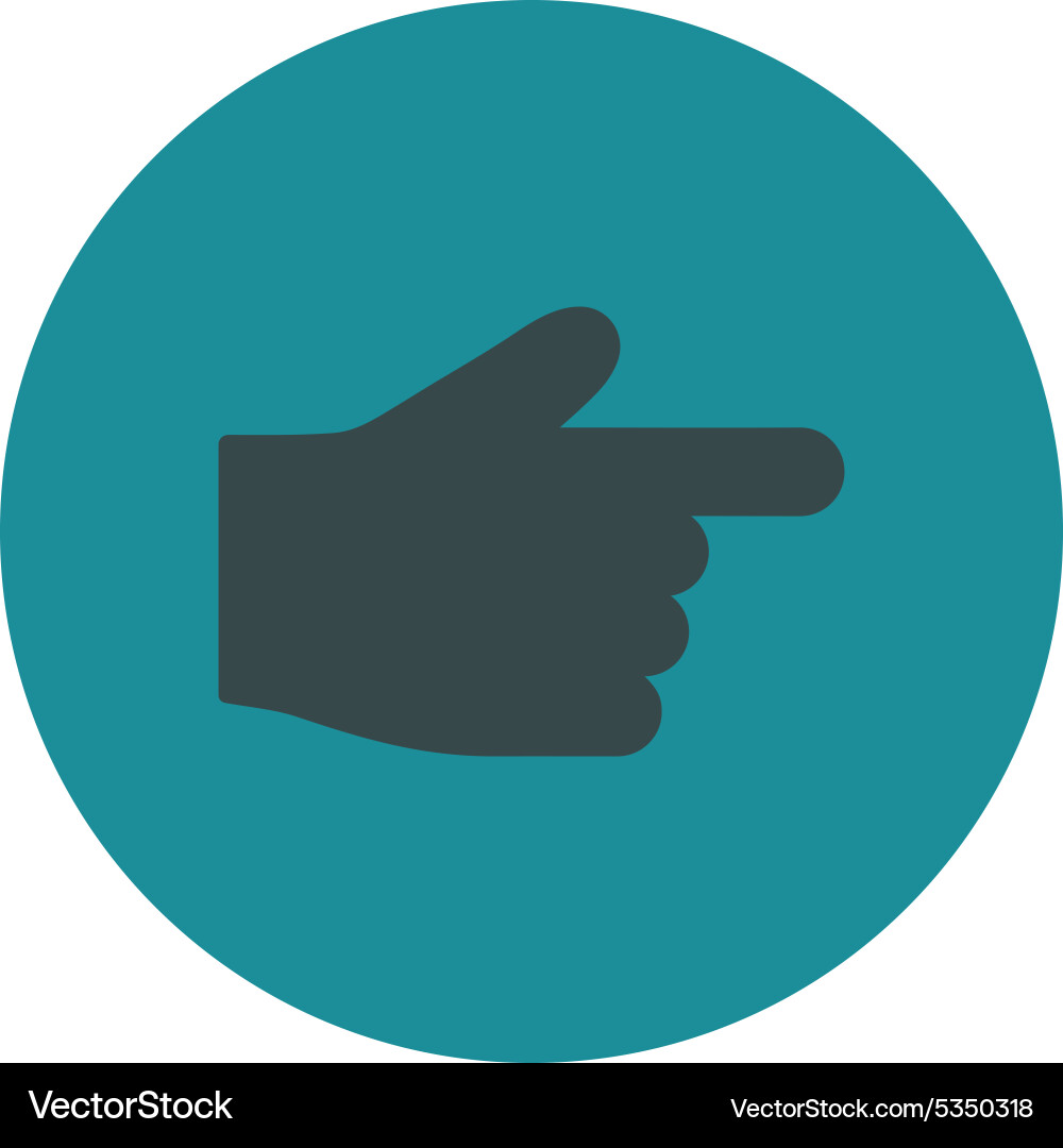 Index finger flat soft blue colors round button vector image