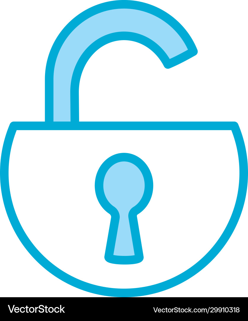 Isolated padlock line and fill style icon vector image