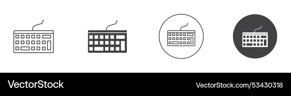 Keyboard icon thin line Royalty Free Vector Image