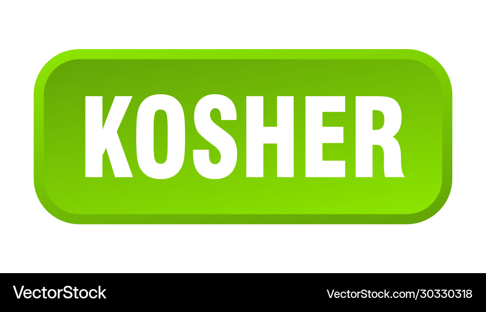 Kosher button square 3d push Vector Image
