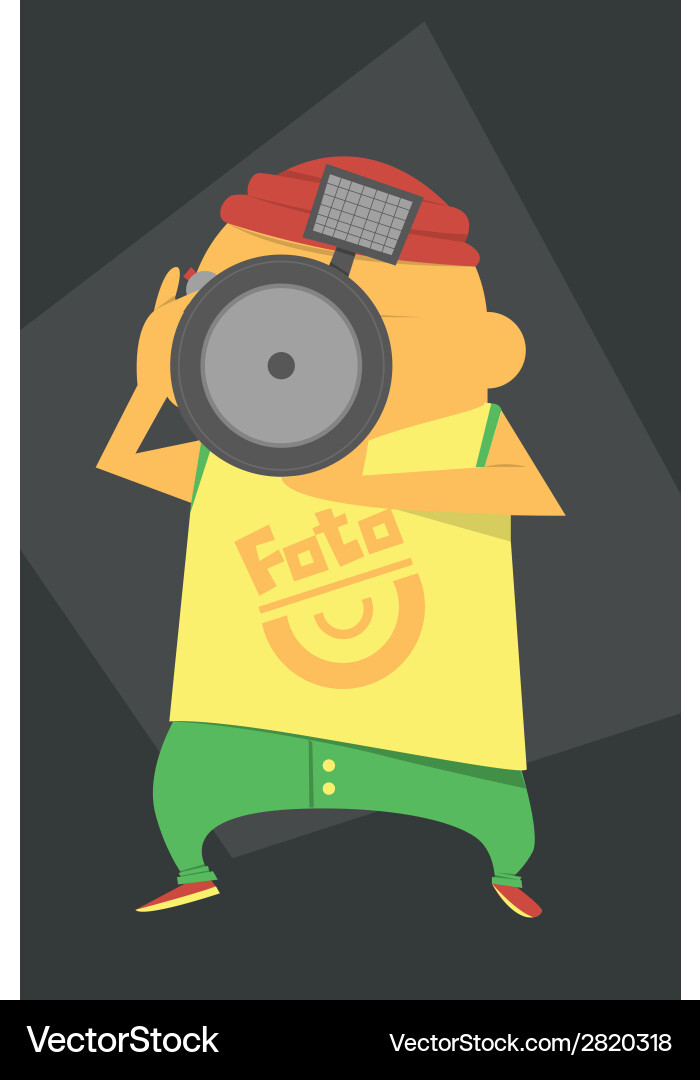 Photographer with a camera takes shot – Royalty-Free Vector | VectorStock