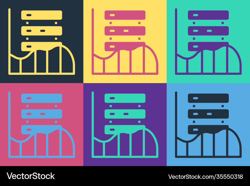 Pop art server data web hosting icon isolated Pop art server data web hosting icon isolated vector image