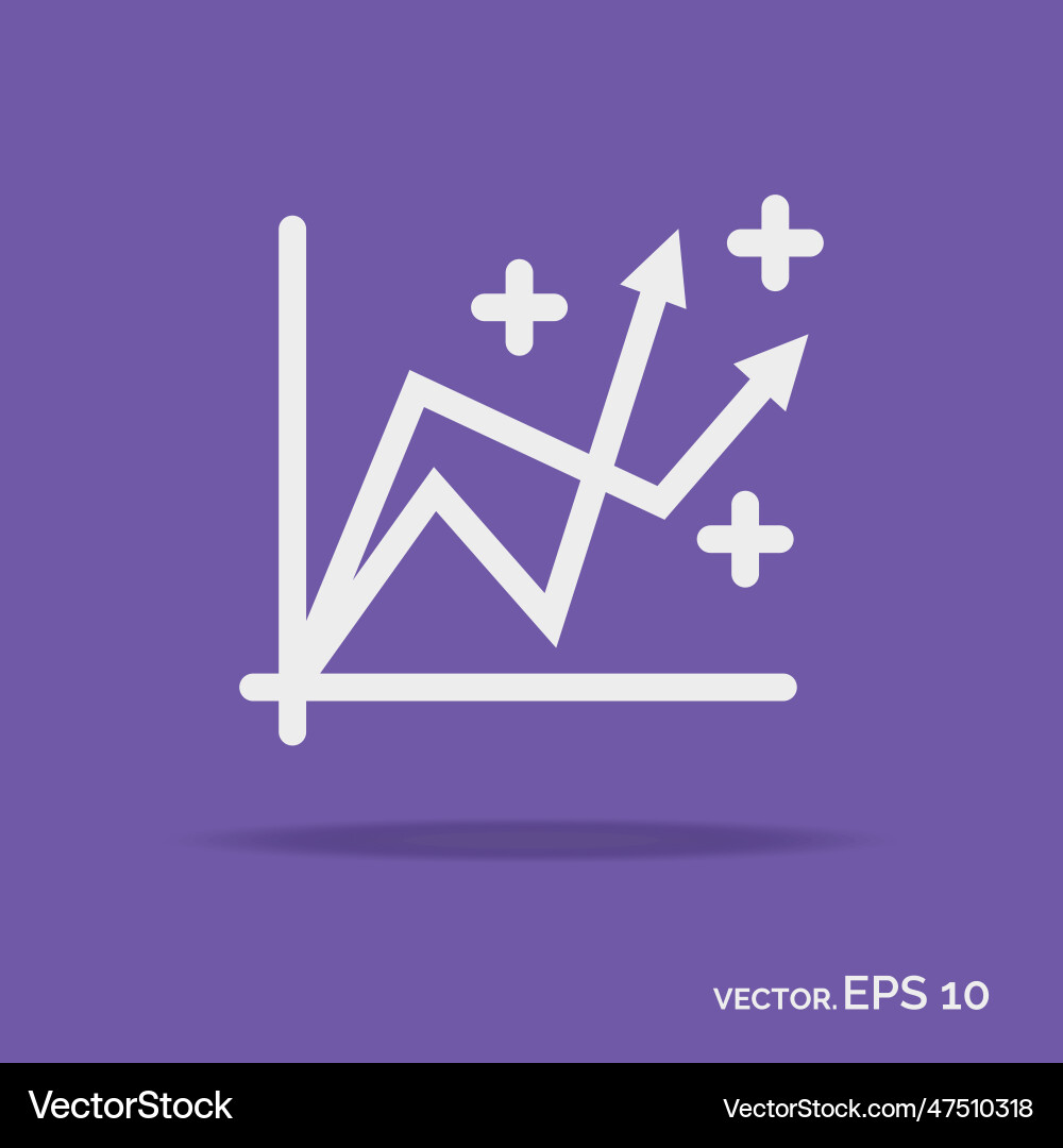 Progress graph outline icon white color isolated Progress graph outline icon white color isolated vector image