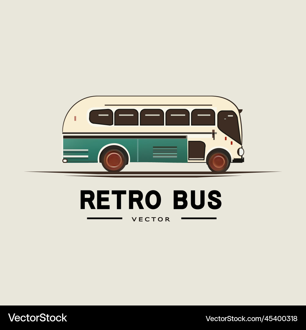 Retro bus side view isolate passenger vector image