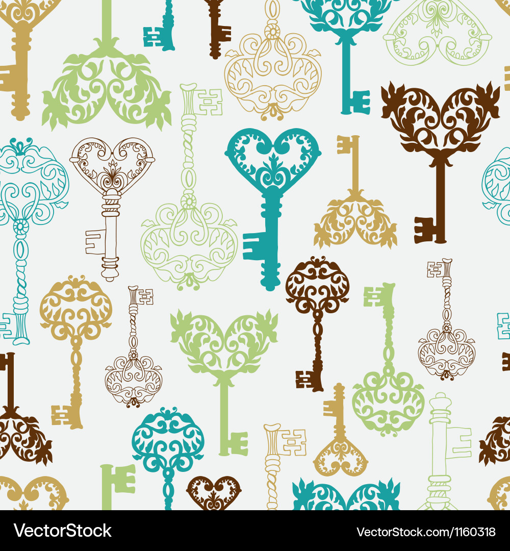 Retro Keys Seamless Pattern vector image