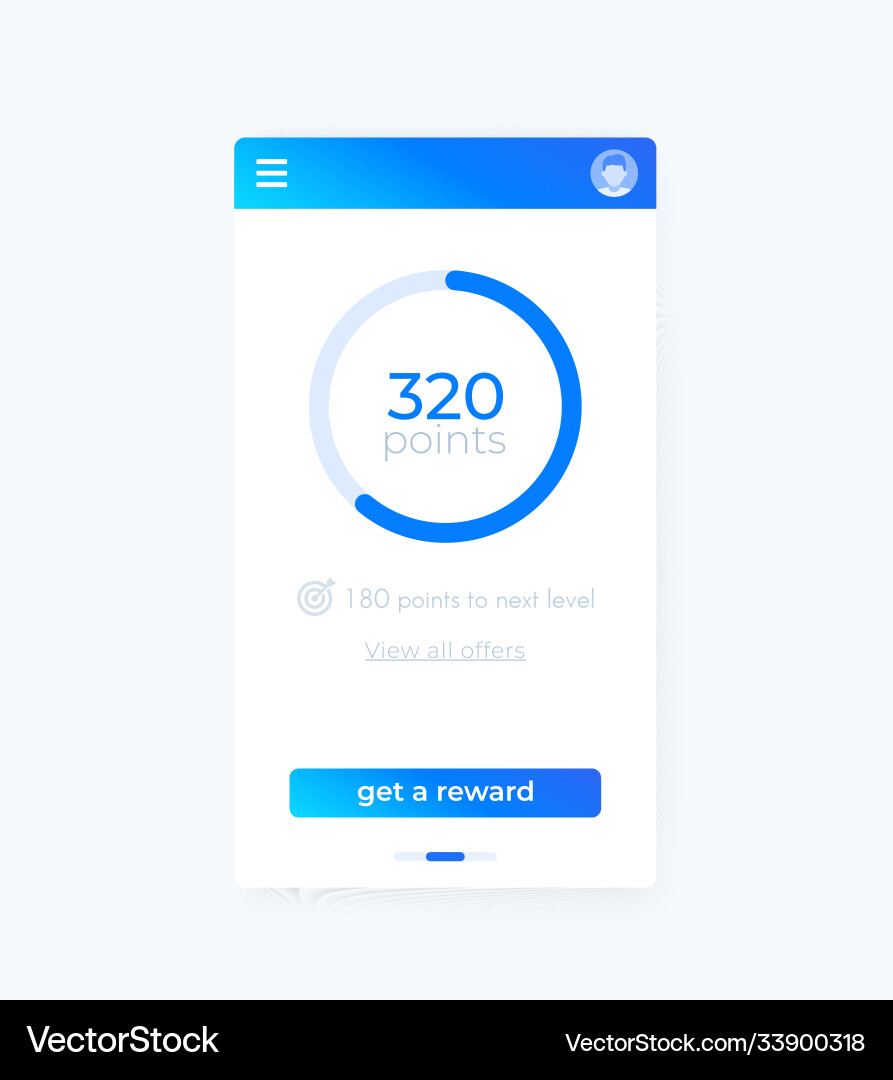 Reward app mobile ui design Vector Image