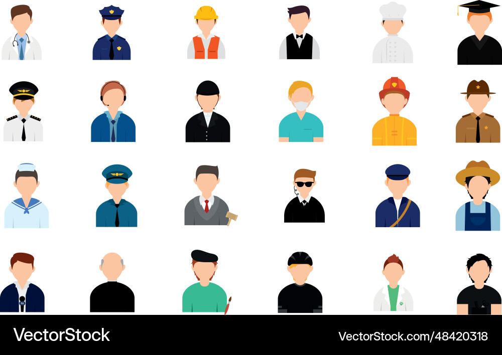 Set of abstract characters with different Set of abstract characters with different vector image