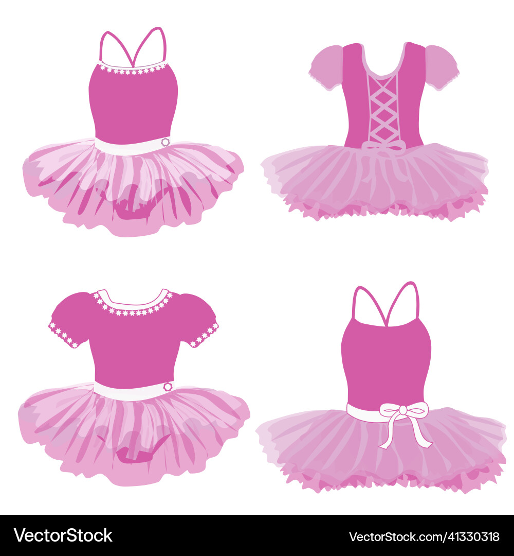 Set of four children ballet tutus Set of four children ballet tutus vector image