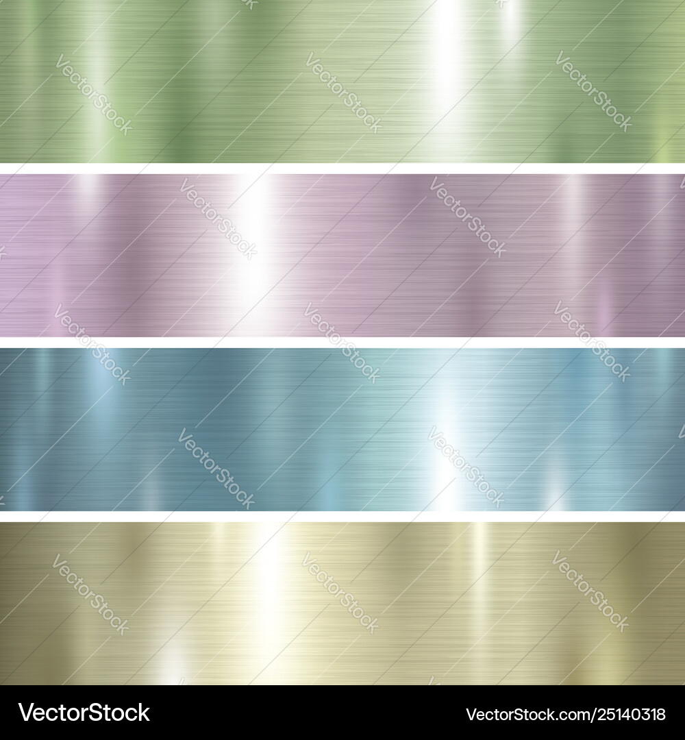 Set pastel color metal texture background vector image