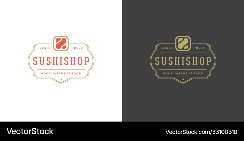 Sushi Logo und Badge japanese Restaurant Sushi Logo und Badge japanese Restaurant vektorbild