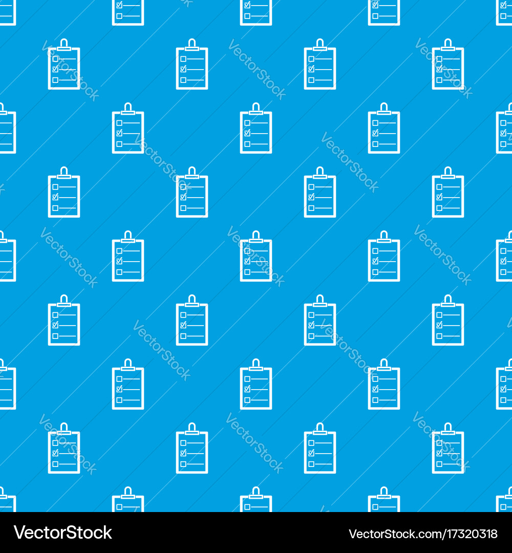 To do list pattern seamless blue Vector Image
