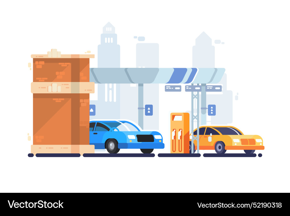 Urban gas station Royalty Free Vector Image - VectorStock