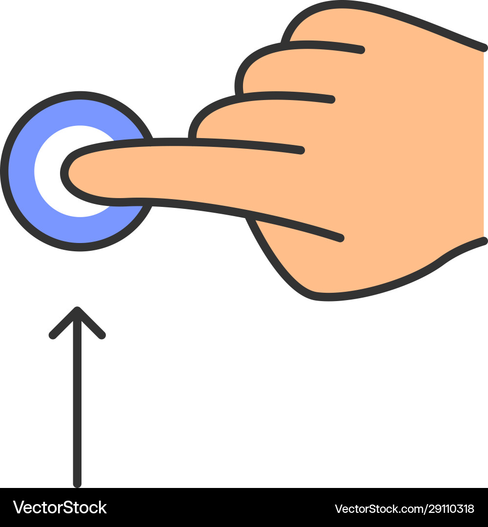 Vertical scroll up gesturing color icon Vertical scroll up gesturing color icon Vector Image