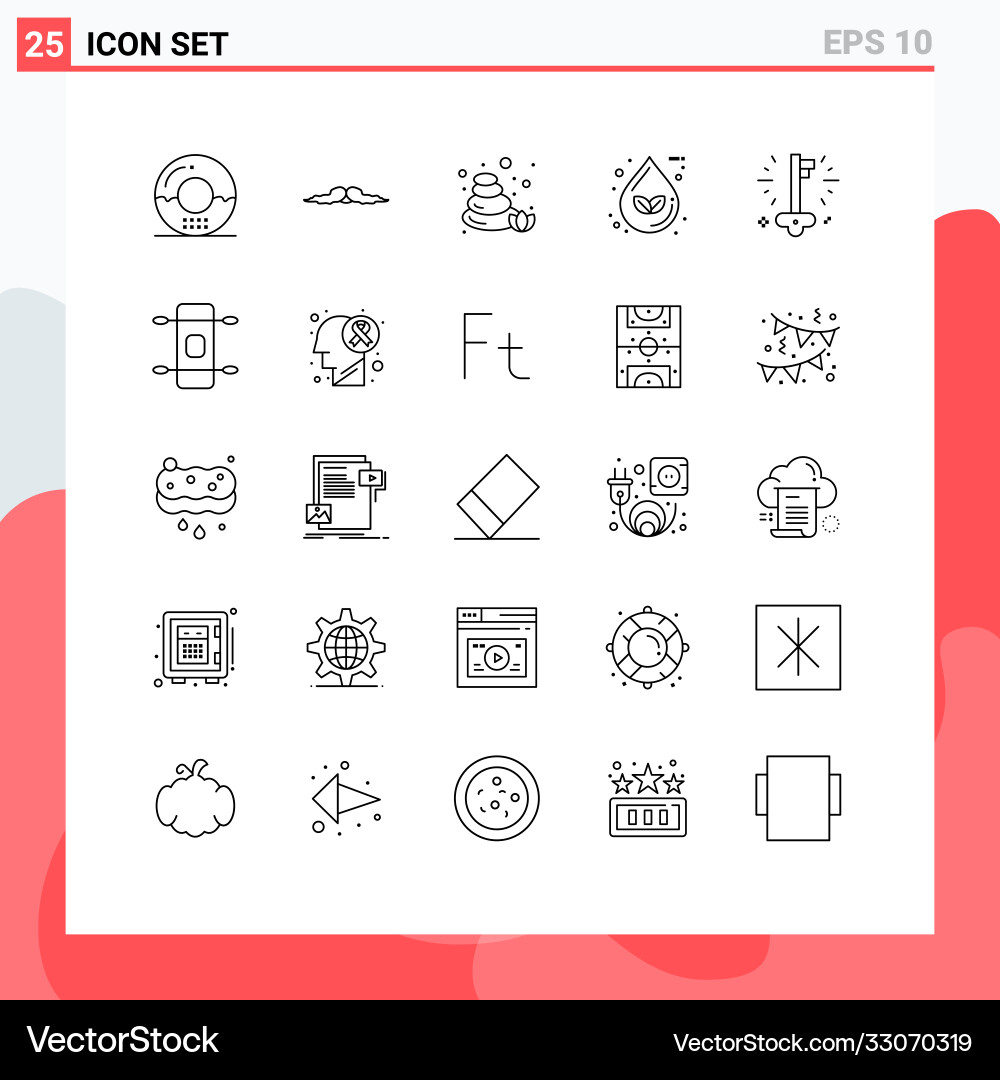 25 universal lines set for web and mobile vector image