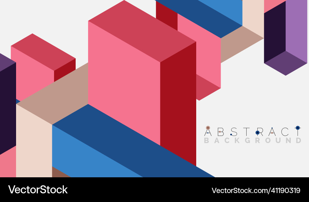 Abstract background 3d cubes cubic elements vector image