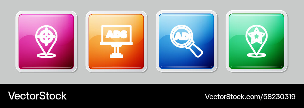 Advertising & Map Pointer Icons Vector Image
