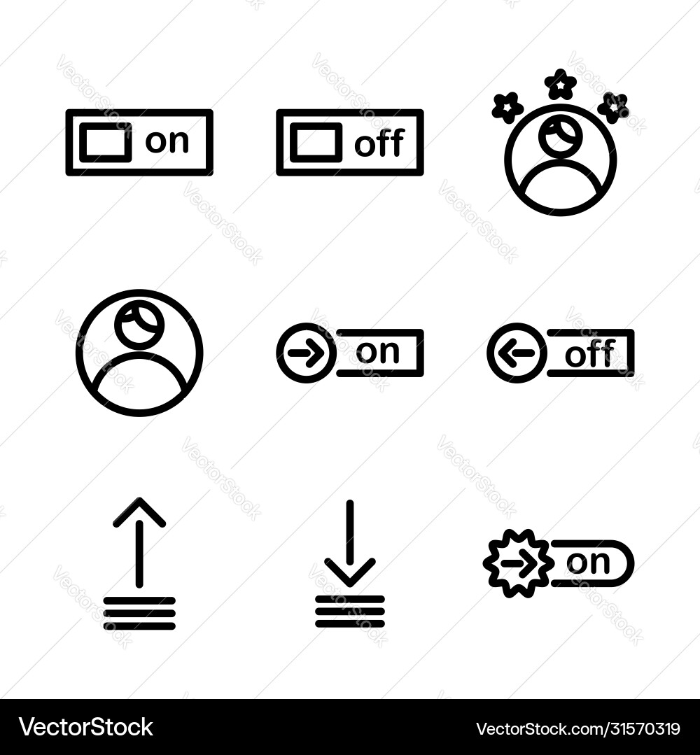 Basic user interface icon set outline include Basic user interface icon set outline include vector image