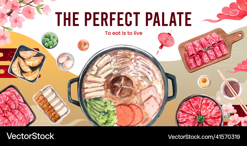 Billboard Vorlage mit chinesischem Hotpot Billboard Vorlage mit chinesischem Hotpot vektorbild