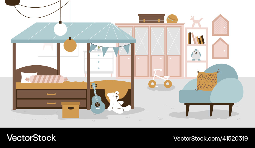Children room interior composition Royalty Free Vector Image