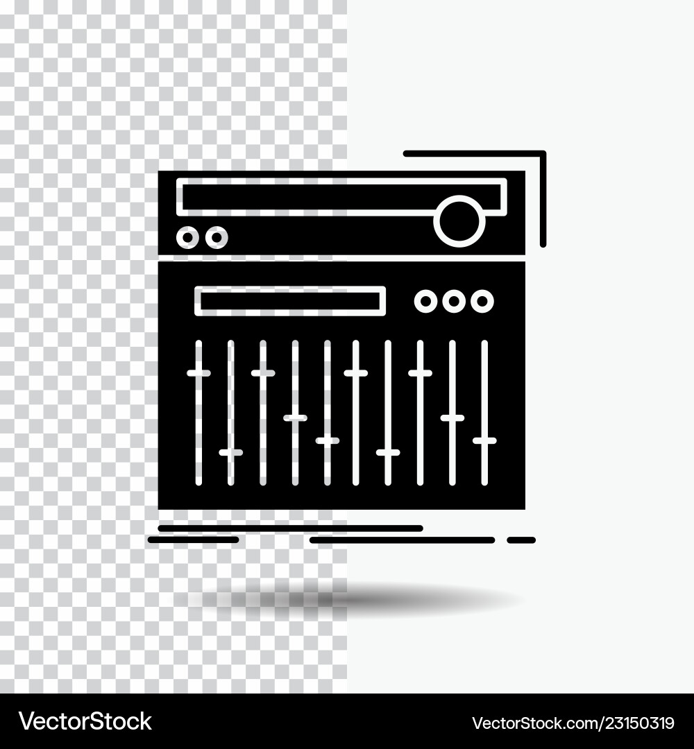 Control controller midi studio sound glyph icon Control controller midi studio sound glyph icon vector image