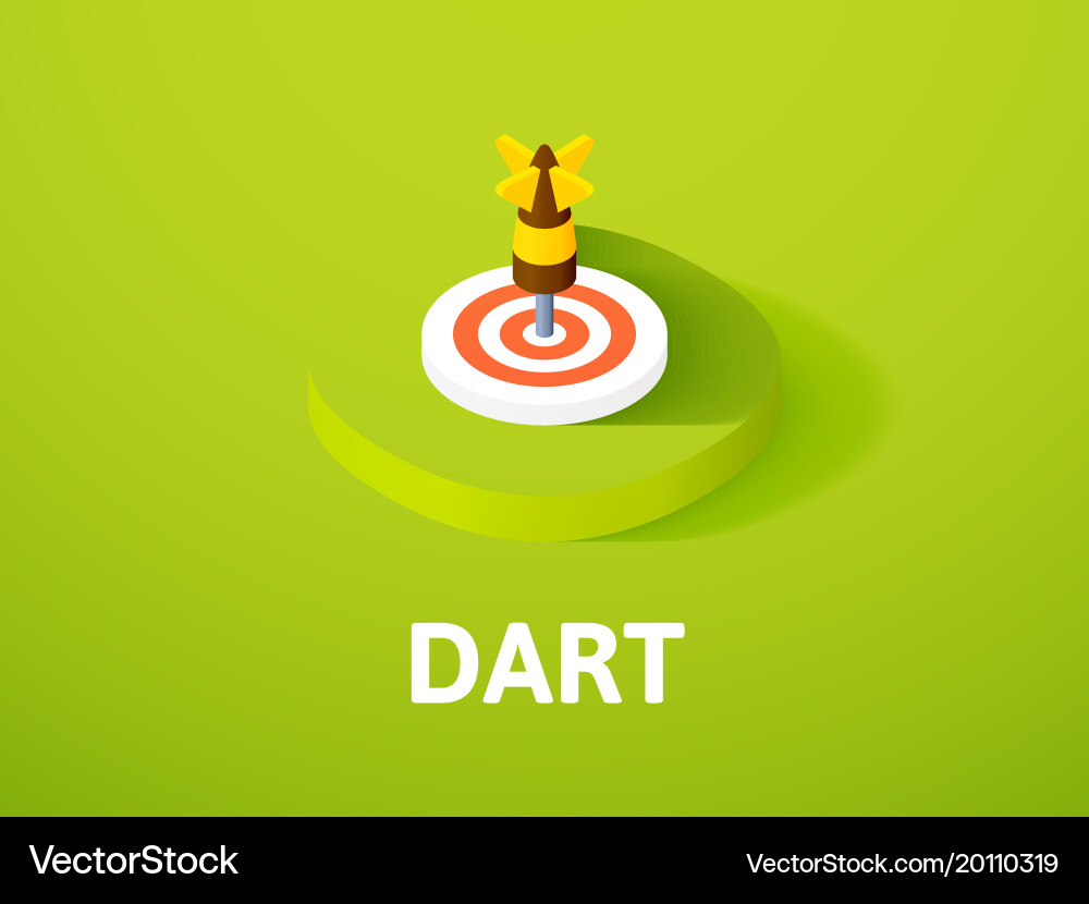 Dart isometric icon isolated on color background vector image