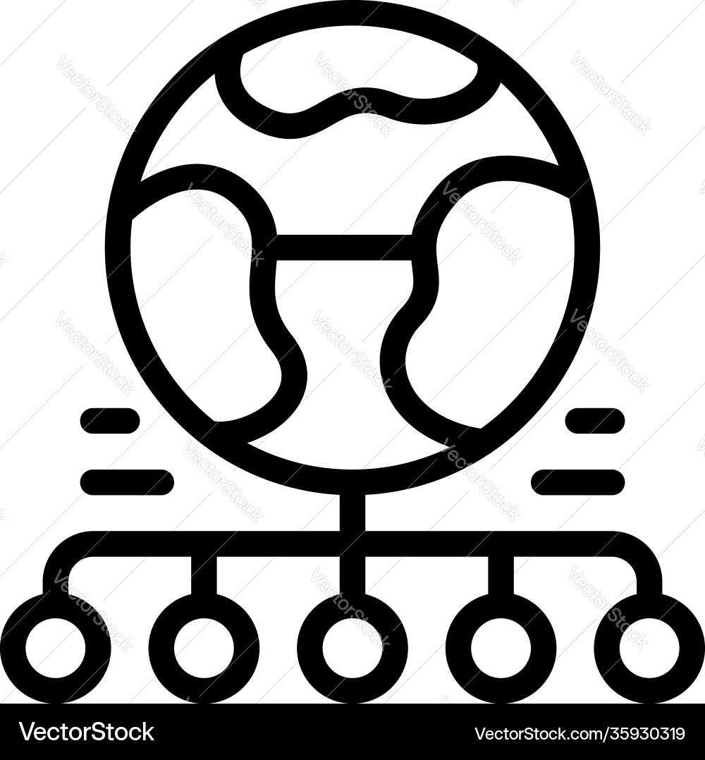 Database global cloud icon outline style Database global cloud icon outline style vector image