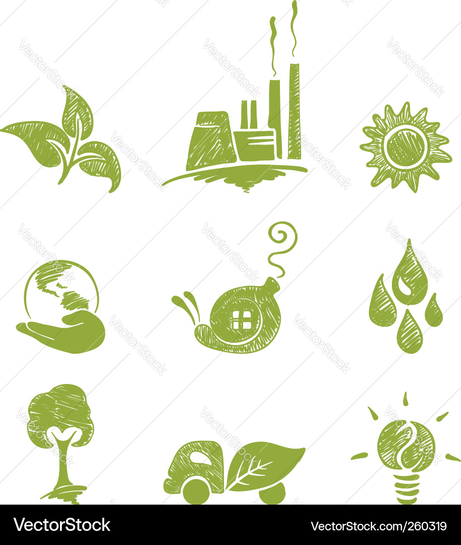 Eco set Royalty Free Vector Image - VectorStock